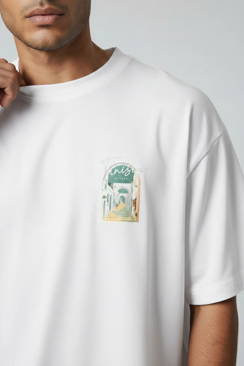 T-shirt homme Tunisie Djerba imprimé médina