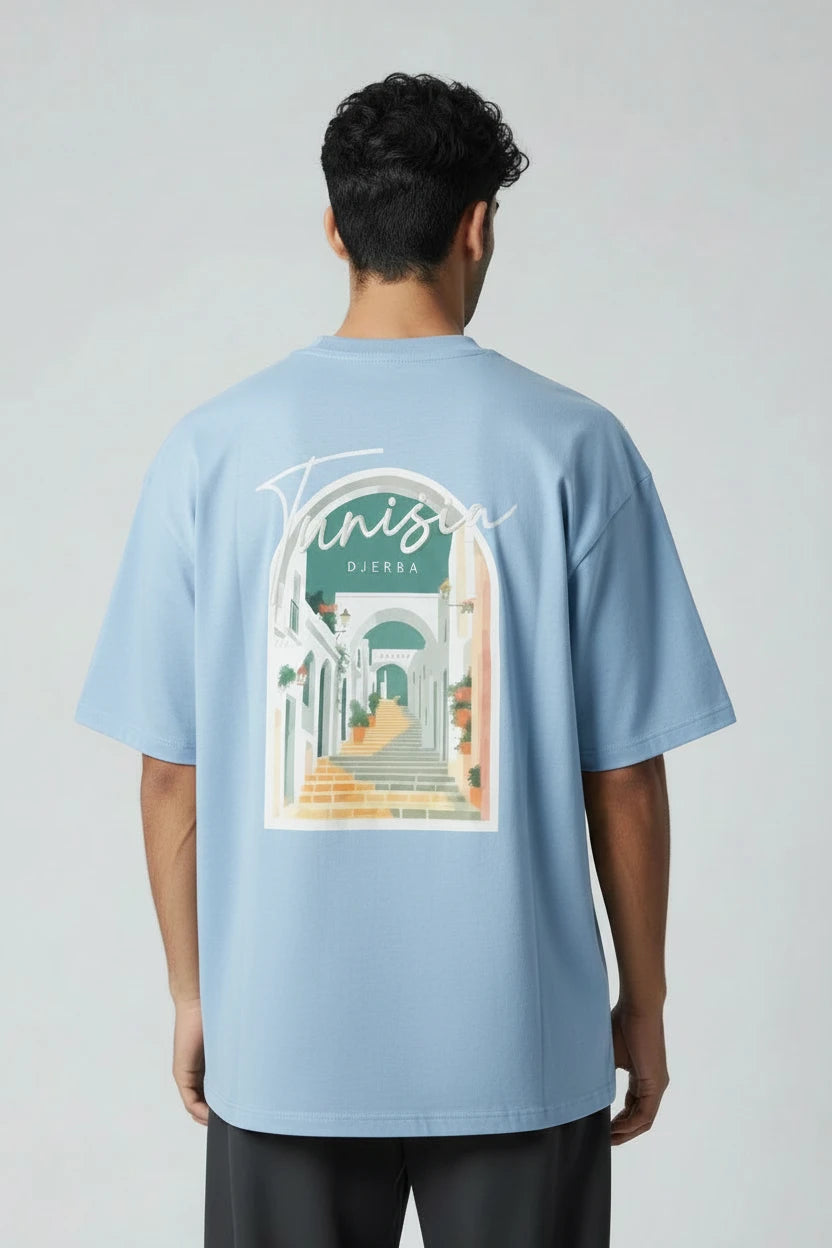 T-shirt homme Tunisie Djerba imprimé médina