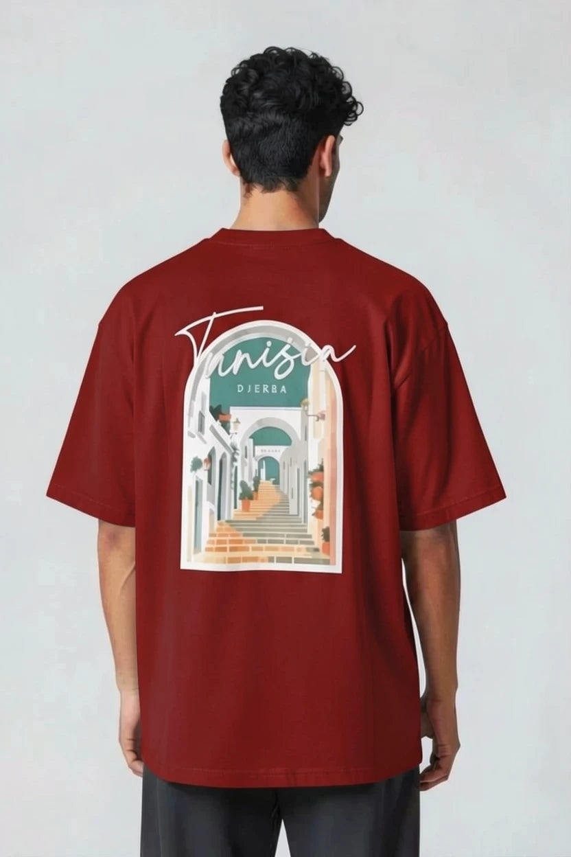 T-shirt homme Tunisie Djerba imprimé médina