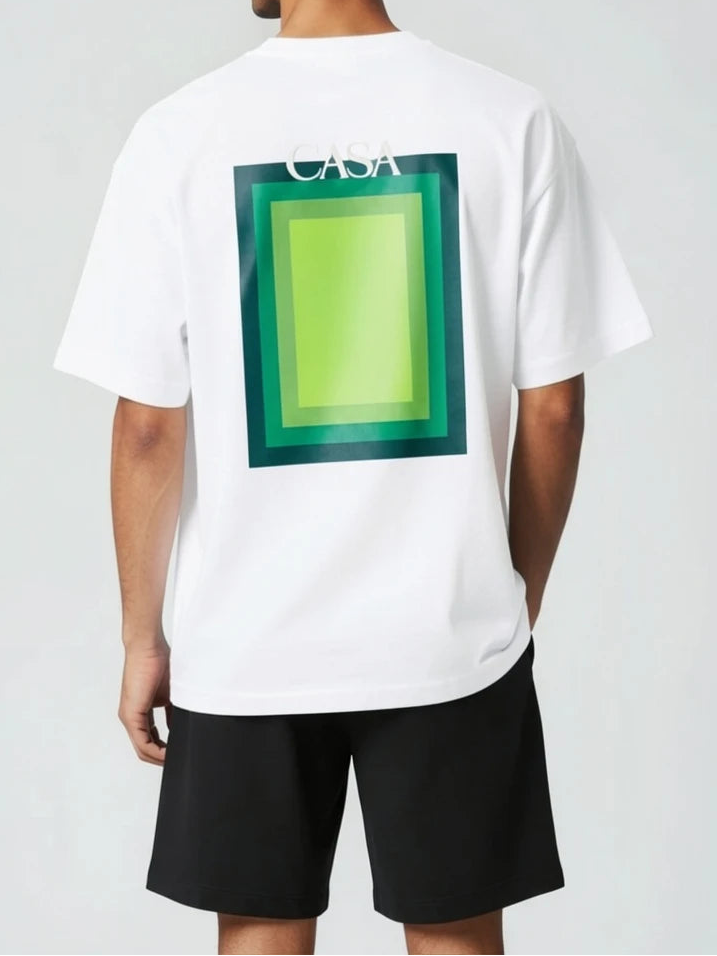 T-Shirt Graphique Casa – Édition Carré Vert