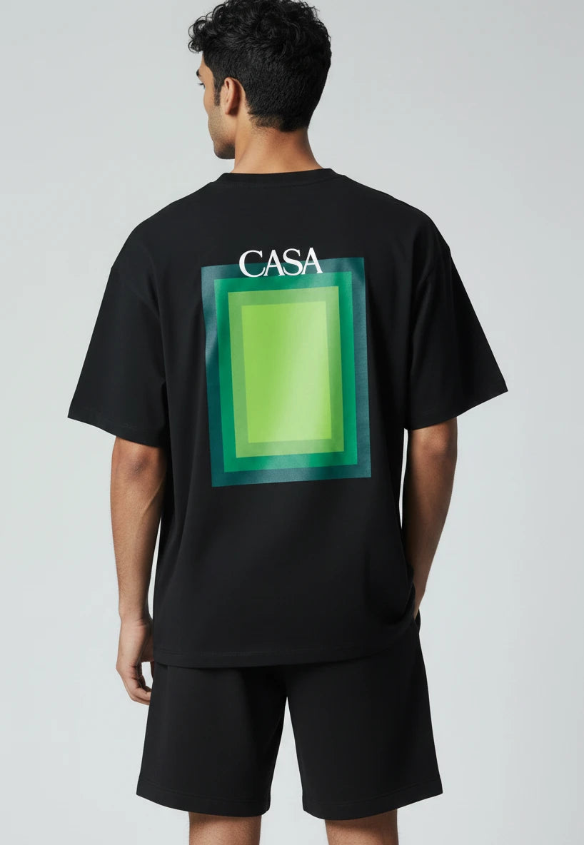 T-Shirt Graphique Casa – Édition Carré Vert