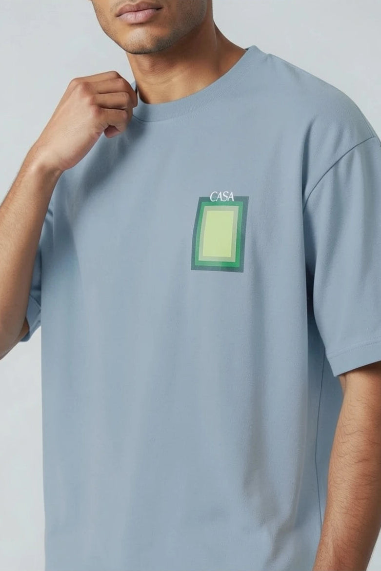 T-Shirt Graphique Casa – Édition Carré Vert
