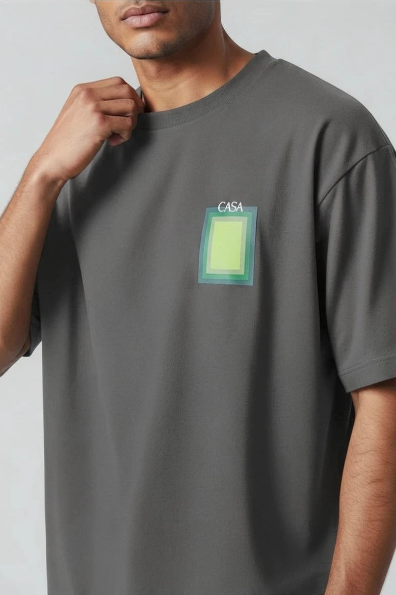 T-Shirt Graphique Casa – Édition Carré Vert