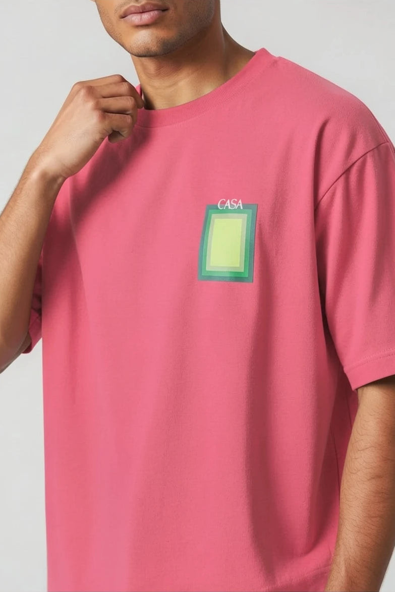 T-Shirt Graphique Casa – Édition Carré Vert