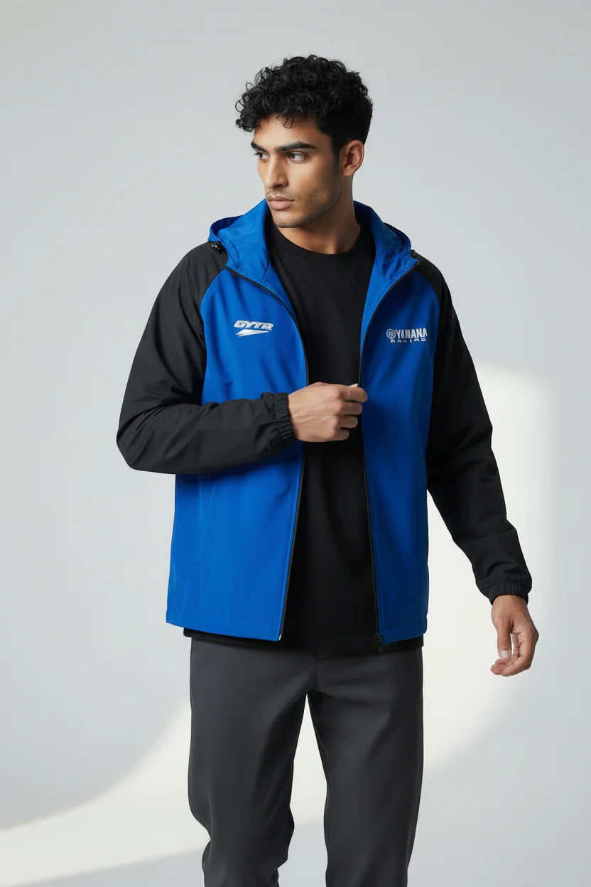 Ensemble survêtement Yamaha Premium Line – Bleu & Noir avec détails fluorescents
